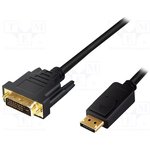 CV0130, Кабель, DisplayPort1.2, вилка DisplayPort, DVI-D (24+1) вилка