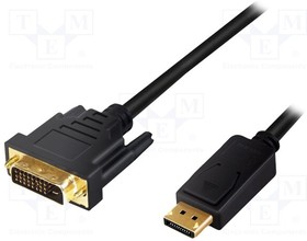 CV0132, Кабель; DisplayPort 1.2; вилка DisplayPort,DVI-D (24+1) вилка