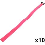 KAB0016, Стяжка-липучка, L: 500мм, W: 20мм, полиамид, розовый, UL94V-2