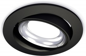 Фото 1/2 Ambrella Комплект встраиваемого поворотного светильника XC7652002 SBK/PSL черный песок/серебро полированное MR16 GU5.3 (C7652, N7023)