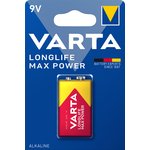 Батарейки VARTA LONGLIFE MAX POWER 9V Крона BL1 (блистер 1шт)
