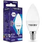 Лампа светодиодная 10Вт С37 6500К Е14 176-264В TOKOV ELECTRIC TKE-C37-E14-10-6.5K