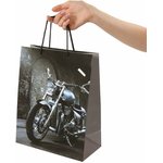 Пакет подарочный (1 штука) 26x13x32 см, ЗОЛОТАЯ СКАЗКА "Мотоцикл" ...