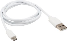 Фото 1/7 18-4269, Кабель USB-A - micro USB, 1А, 1м, ПВХ, белый