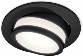 Фото 1/2 Ambrella Комплект встраиваемого поворотного светильника XC7652081 SBK/FR черный песок/белый матовый MR16 GU5.3 (C7652, N7121)