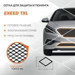Защитная сетка радиатора Automax для Exeed TXL I поколение рестайлинг 2021-н.в., рынок РФ, алюминий, с крепежом, INDIV.ZS.0905.1