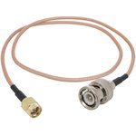 BNC-P/SMA-P RG316 50cm, Переходник антенный (вилка-вилка) BNC-P/SMA-P, до 6 ГГц ...