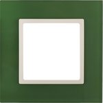14-5101-27 ЭРА Рамка на 1 пост, стекло, Эра Elegance, зелёный+сл.кость Б0034481