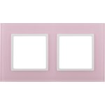 14-5102-30 ЭРА Рамка на 2 поста, стекло, Эра Elegance, розовый+бел Б0034502