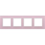14-5104-30 ЭРА Рамка на 4 поста, стекло, Эра Elegance, розовый+бел Б0034538