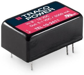 Фото 1/2 TEL 10-1223, Isolated DC/DC Converters - Through Hole 10W 9-18Vin +/-15V +/-333mA Iso DIP16
