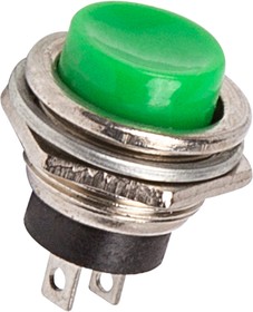 Фото 1/5 36-3353, Выключатель-кнопка металл 250V 2А (2с) OFF-(ON) ø16.2 зеленая (RWD-306)