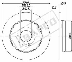 BD0265, тормозной диск невентилируемый