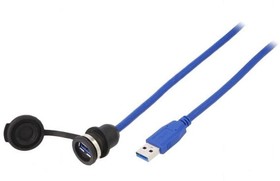 Фото 1/2 1310-1015-02, Кабель / адаптер, гнездо USB A,вилка USB A, 1310, с заглушкой