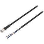 XS3F-M8PUR3S5M, Соединительный кабель, M8, PIN 3, прямой, Дл.кабеля 5м, вилка, 1А