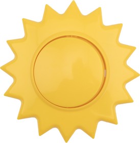 Фото 1/3 KR-78-0617, Выключатель одноклавишный HAPPY Солнце скрытой установки, желтый