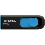 128GB ADATA UV128 Flash Drive, USB 3.0, Black/Blue