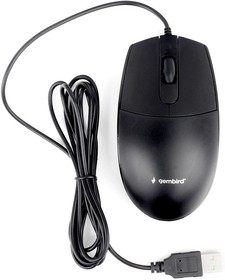 Фото 1/9 Gembird MOP-420 {Мышь, USB, черный, 2кн.+колесо-кнопка, 1000 DPI, кабель 1.8м}
