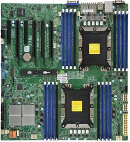 Фото 1/4 Supermicro MBD-X11DPI-N-B Серверная материнская плата X11DPi N Motherboard Dual Socket P (LGA 3647) supported, CPU TDP support 205W, 2 UPI u