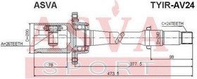 Фото 1/3 TYIR-AV24, ШРУС внутренний правый 26x40x24 (oem-исполнение)