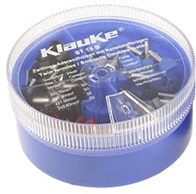 Фото 1/3 Pocket box with insulated twin cable end-sleeves 2x0.75 mm² to 2x2.5 mm², 200-pieces