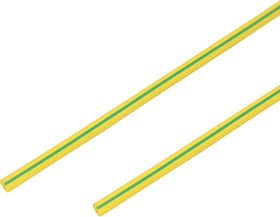 Фото 1/3 20-3007, Трубка термоусаживаемая ТУТ нг 3,0/1,5мм, желто-зеленая, упаковка 50 шт. по 1м