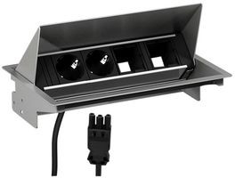 900.402, Desk Outlet with 2x Custom Module CONEO 2x DE Type F (CEE 7/3) Socket - GST18i3 Plug 200mm