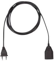 233.185, Extension Cable PVC Euro Type C (CEE 7/16) Plug - Euro Type C (CEE 7/16) Socket 3m Black