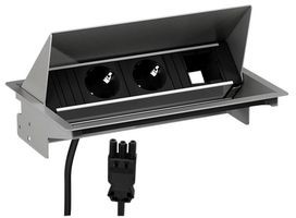 900.406, Desk Outlet with Custom Module CONEO 2x DE Type F (CEE 7/3) Socket / USB-A Socket - GST18i3 Plug 200mm