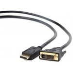 CC-DPM-DVIM-3M, Кабель; вилка DisplayPort,DVI-D (24+1) вилка; 3м; черный