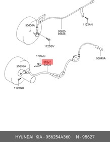 956254A360, Датчик ABS задний левый