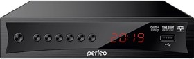 Фото 1/2 Perfeo DVB-T2/C приставка "CONSUL" для цифр.TV, Wi-Fi, IPTV, HDMI, 2 USB, DolbyDigital, пульт ДУ [PF_A4413]
