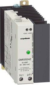 Фото 1/3 GNR45DCZ, GNR Series Solid State Relay, 45 A rms Load, DIN Rail Mount, 600 V rms Load, 32 V dc Control