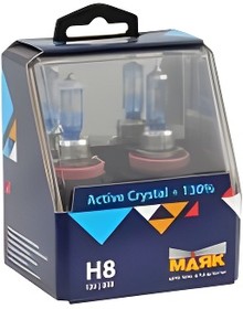 Лампа 12V H8 35W +130% PGJ19-2 Маяк Active Crystal 2 шт. DUOBOX 72820AC+130