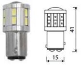 Лампа светодиодная 12V T25/5 12SMD + 1SMD (5730) BAY15D 9W WHITE LENS 360° ULTRA A-21-1157 Маяк, 12T