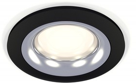 Фото 1/2 Ambrella Комплект встраиваемого светильника XC7622003 SBK/PSL черный песок/серебро полированное MR16 GU5.3 (C7622, N7012)