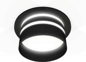 Фото 1/2 Ambrella Комплект встраиваемого светильника с акрилом XC7622042 SBK/FR черный песок/белый матовый MR16 GU5.3 (C7622, N7142)