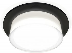 Фото 1/2 Ambrella Комплект встраиваемого светильника c акрилом XC7622043 SBK/FR/CL черный песок/белый матовый/прозрачный MR16 GU5.3 (C7622, N7160)