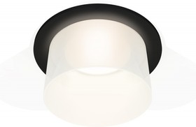 Фото 1/2 Ambrella Комплект встраиваемого светильника c акрилом XC7622045 SBK/FR черный песок/белый матовый MR16 GU5.3 (C7622, N7170)