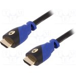 72316, Кабель, HDMI 2.0, вилка HDMI, с обеих сторон, 1м, черно-синий