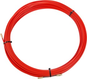 Фото 1/2 47-1025, Протяжка кабельная (мини УЗК в бухте), стеклопруток, d=3,5мм, 25м, красная