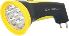 Фото 1/5 Ultraflash LED3807M (фонарь аккум 220В, черный/желтый, 7 LED, 2 режима, SLA, пластик, коробка)