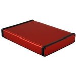 1455R2201RD, Enclosures, Boxes, & Cases Alum w/Medal Ends 8.66x6.50x1.20" Red