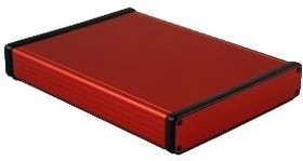 1455R2201RD, Enclosures, Boxes, & Cases Alum w/Medal Ends 8.66x6.50x1.20" Red