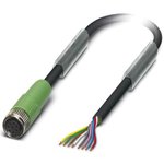 1404188, Female 8 way M8 to Sensor Actuator Cable, 3m