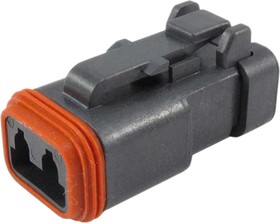 Фото 1/2 DT06-2S-CE05, DT06, DT Male 2 Way Connector Assembly for use with Automotive Connectors
