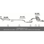 01115, Глушитель средн труба AUDI: A3 2.0D 05-08, VW: GOLF V/GOLF V PLUS 2.0D 04-08