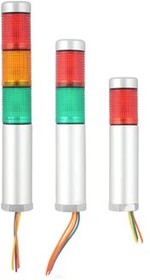 Светосигнальная колонна d=25мм, светодиод, без стойки, крепление гайкой, постоянное свечение, без зуммера, цвет: красный, желтый, зеленый, 2
