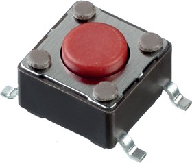 Фото 1/2 PHAP5-30RA2C2S2N4, Red Tact Switch, SPST 50mA 7mm Surface Mount