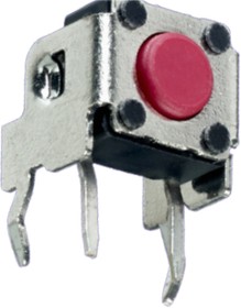 Фото 1/2 PHAP5-30RA2H2T2N2, Red Tact Switch, SPST 50mA 8.35mm Through Hole